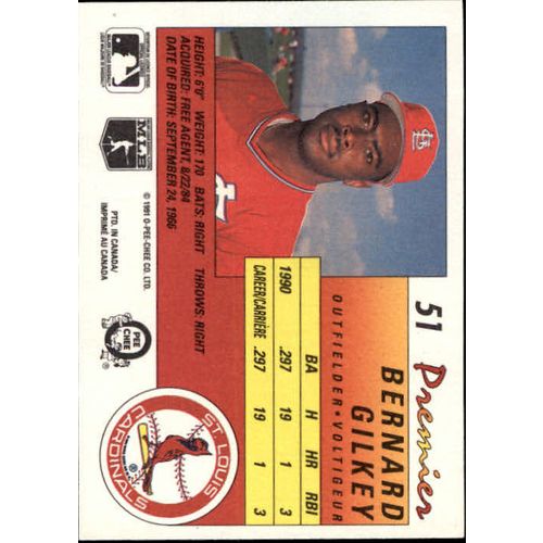 1991 O-Pee Chee Premier Bernard Gilkey