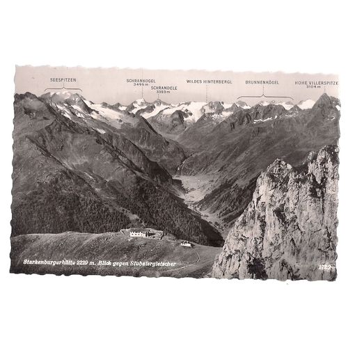 SIX mountains, AUSTRIA unused vintage postcard 1960's #