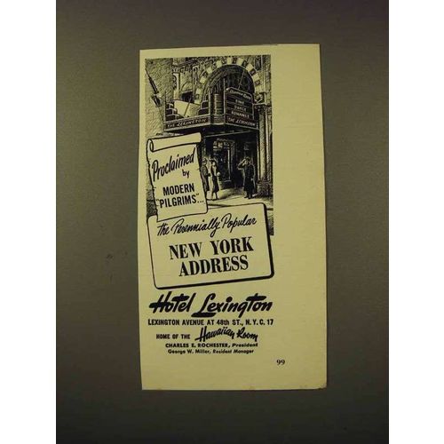 1948 Hotel Lexington Ad - Proclaimed by Modern Pilgrims