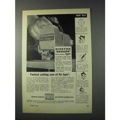 1959 Porter Disston Dagger Electric Handsaw Ad