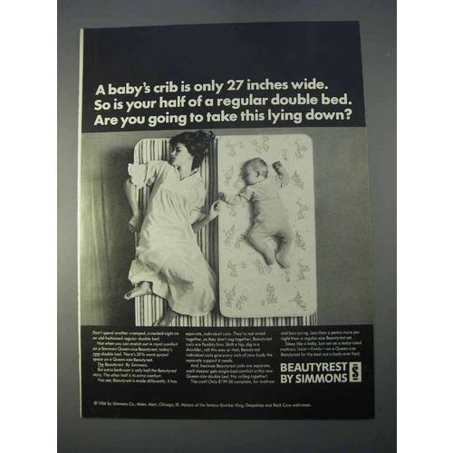 1966 Simmons Beautyrest Mattress Ad - A Baby's Crib