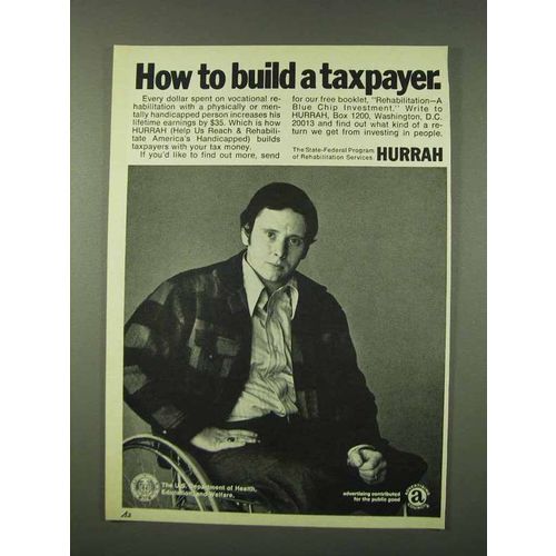1973 HURRAH AD - How to Build a Taxpayer