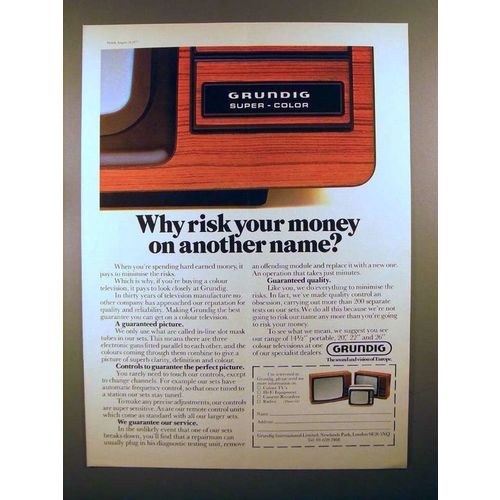 1977 Grundig Television Ad - Why Risk Your Money?