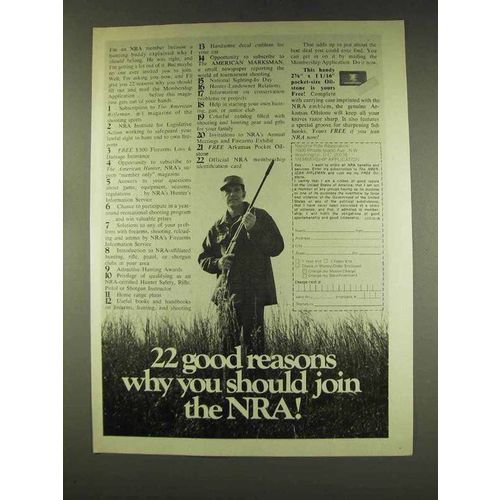 1977 NRA National Rifle Association Ad - Good Reasons