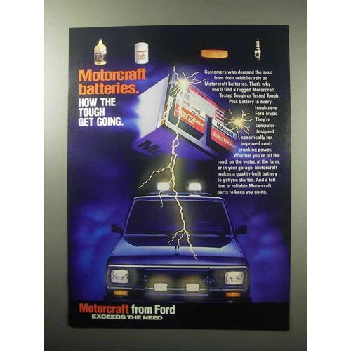 1987 Motorcraft Batteries Ad - How the Tough Get Going