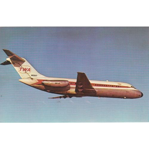 TWA Trans World Airlines Douglas DC9 14 Aircraft Postcard (A20718)