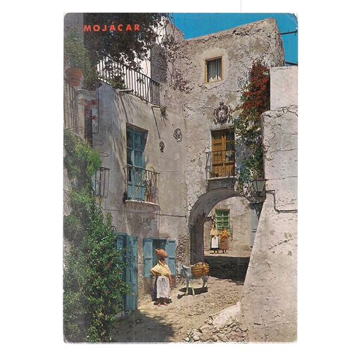 THE ARABIAN GATE, MOJACAR, SPAIN used postcard 1971 stamps =