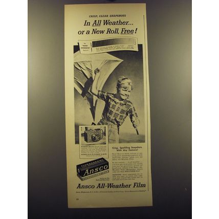 1950 Ansco Film Ad - In all weather
