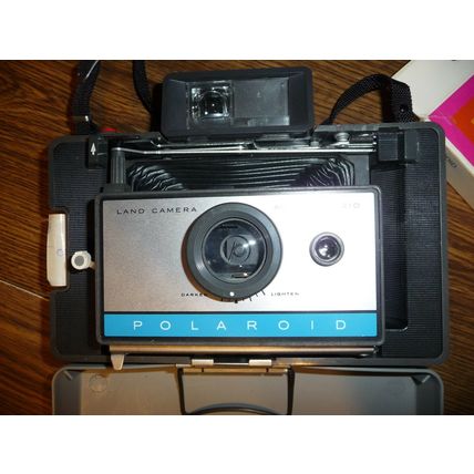 Vintage Polaroid Instant 210 Land Camera Carrypac Leather Case Flash Film Manual