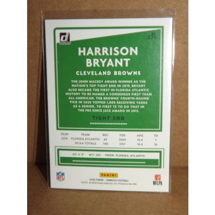 2020 Panini Donruss HARRISON BRYANT (Cleveland Browns) Rookie Card #276