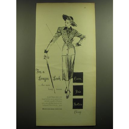 1947 Carson Pirie Scott & Co. Joseph Halpert Dress Ad - For a longer look