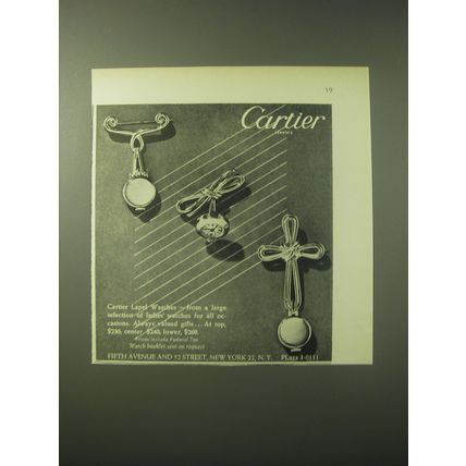 1948 Cartier Lapel Watches Advertisement - Cartier Jewelers