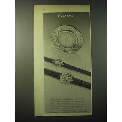 1948 Cartier Lady's Watch, Man's Watch and Clock Advertisement