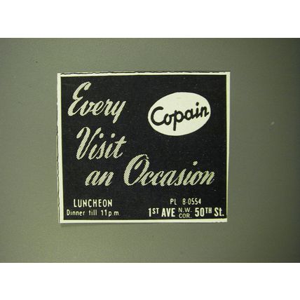 1950 Copain Restaurant Ad - Every visit an occasion