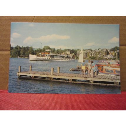 BOWNESS BAY, LAKE WINDERMERE CUMBRIA. used postcard. by Sanderson & Dixon 1982 =