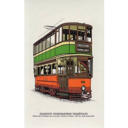 Number 14 Old Glasgow Bus To Shawlands Crosstobs Postcard