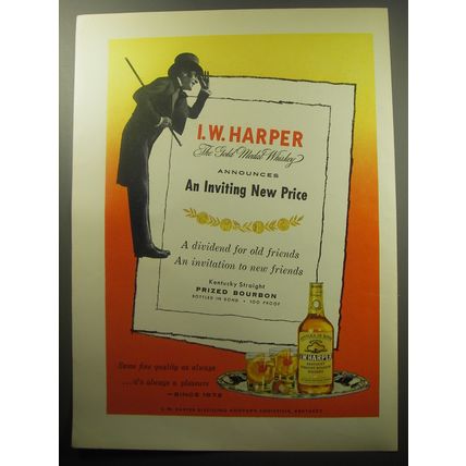 1954 I.W. Harper Bourbon Ad - I.W. Harper the gold medal whisky