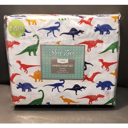 DINOSAURS KIDS CHILD TWIN BED SIZE SHEETS SET~NW~DINOS BRONTOSAURUS TERRADACTYL+