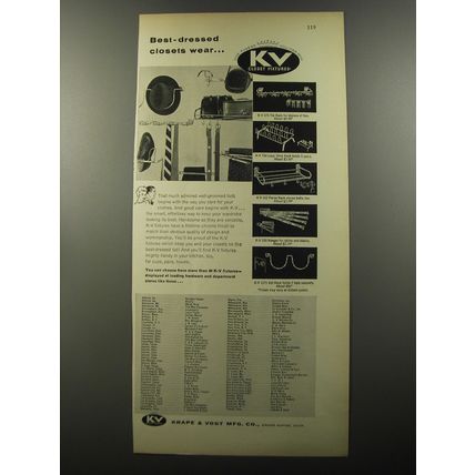 1956 KV Knape & Vogt Fixtures Ad - Best-dressed closets wear..