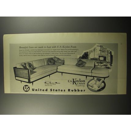 1956 U.S. Koylon foam Advertiement - sectional sofa by Meyor-Gunther-Martini