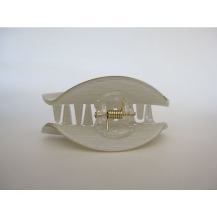 Glossy lite gray hair claw clip