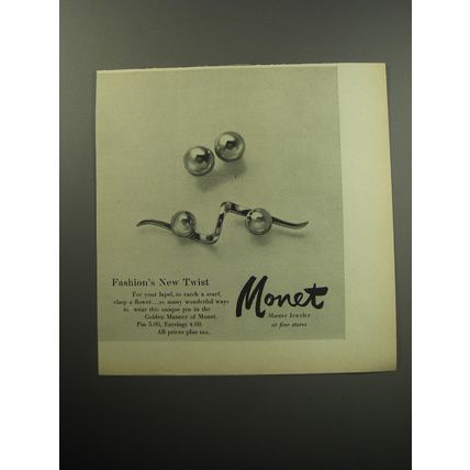 1957 Monet Jewelry Advertisement - Fashion's new twist