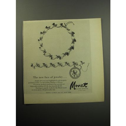 1957 Monet Jewelry Advertisement - The new face of jewelry