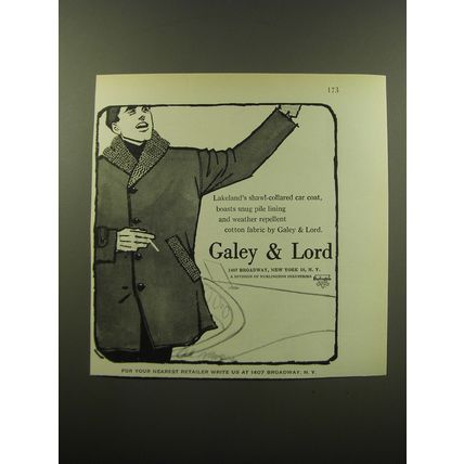 1959 Galey & Lord Lakeland Coat Advertisement