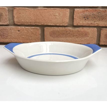 T G TG Green Cornishware OVAL BAKING GRATIN OVEN DISH Green Shield Cornish Ware
