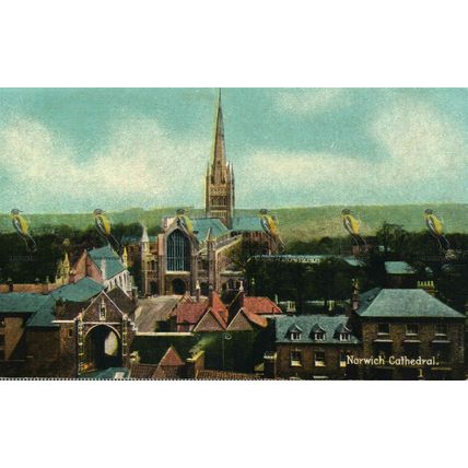 Norwich Cathedral, Norfolk, Christian Novels Fine Art Postcard