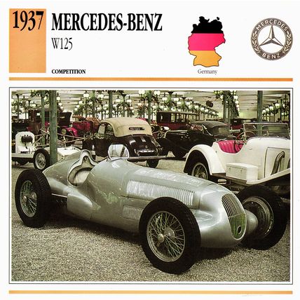 Collectors Club card. Classic Cars. Mercedes-Benz W125