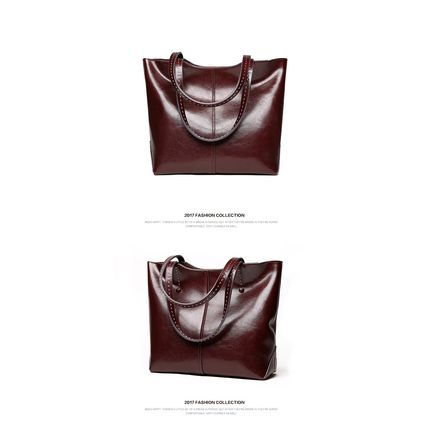 Women Genuine Leather Handbags Tote Purse Shoulder Bag Brown