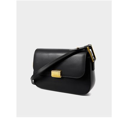 Women Genuine Leather Crossbody Bag Black
