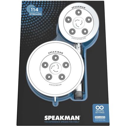 Neo Anystream VSR-233010 6-Spray Polished Chrome Dual Shower Head 2.5-GPM (9.5 L