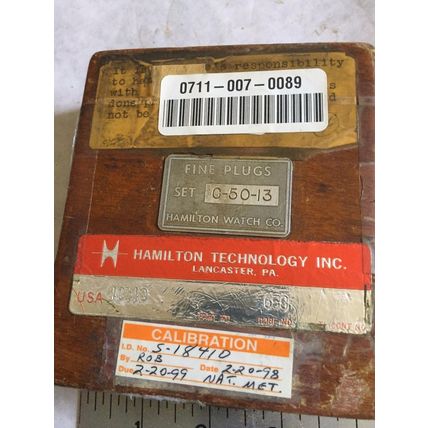 HAMILTON C-50-13 ,1 SET WATCH C-50-13 GAGE FINE PLUGS,HAMILTON 0620-1200,TE