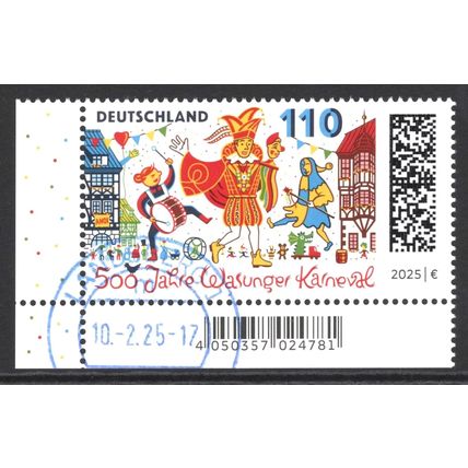 GERMANY 2025: 500th ANNIVERSARY WASUNG CARNIVAL - 110c CTO FULL GUM (G19)