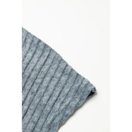 Dusk Blue Ribbed Keyhole Short Sleeve Wide Leg Jumpsuit