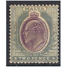 Malta 1903 SG40 2d Purple & Grey Mounted Mint ..