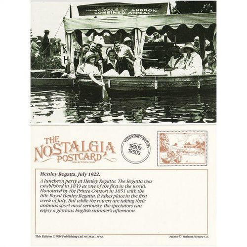 Postcard Luncheon Party Royal Henley Regatta 1922 River Thames - Nostalgia