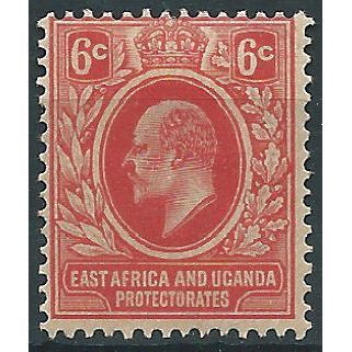 East Africa & Uganda Protectorate 1907 SG36 6c Red Mounted Mint ....