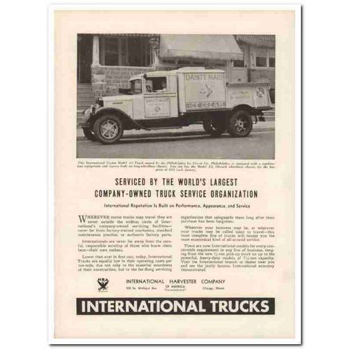 philadelphia ice cream company 1933 dainty maid truck vintage ad