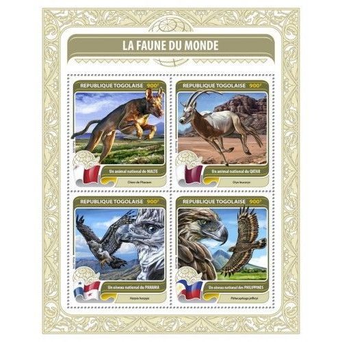 TOGO 2016 SHEET MNH FAUNA OF THE WORLD FAUNE DU MONDE FAUNA DEL MUNDO 4R