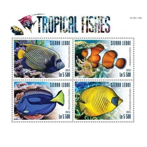 SIERRA LEONE 2015 SHEET MNH POISSONS TROPICAUX TROPICAL FISHES MARINE LIFE 4