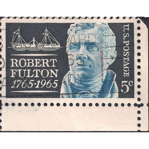 USA, PEOPLE, Robert Fulton, black 1965, 5c, #4