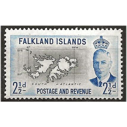 Falkland Islands 1952 SG175 2 1/2d Black & Light Ultra Fine Mounted Mint . .. .