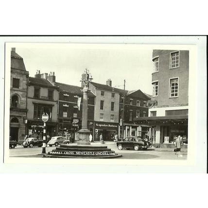 Staffordshire NEWCASTLE UNDER LYME Market Cross Postcard (Shaws 198)