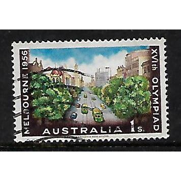 AUSTRALIA 1956 OLYMPIC GAMES MELBOURNE 1s COLLINS ST MELBOURNE SG292 FINE USED