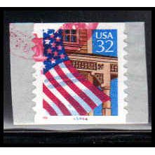 Used 2915A 32c U.S. Flag Over Porch Very Fine CNS 45444 10x10 PA3458