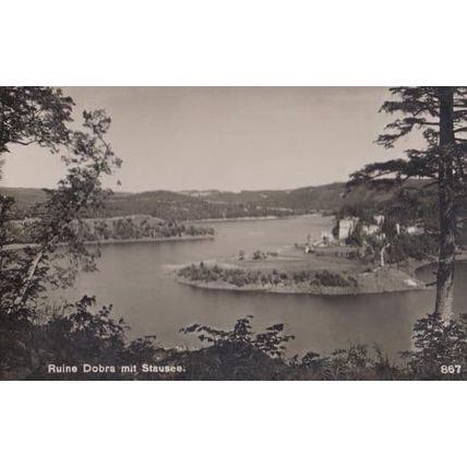 Ruine Dobra Mit Stausee Real Photo Austria Postcard