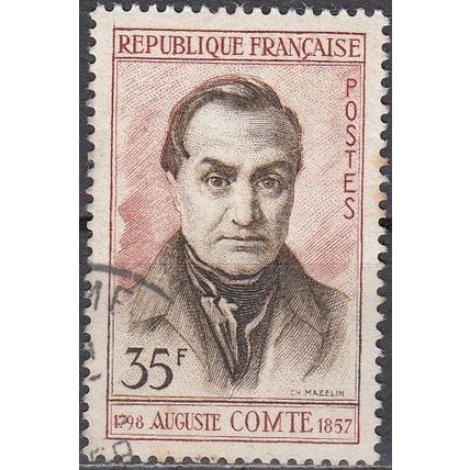 France 1957 Michel 1156 O Cote (2008) 0.50 € Auguste Comte Cachet rond